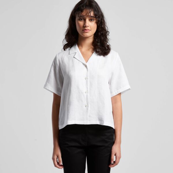 Wo's linen short sleeve shirt Thumbnail